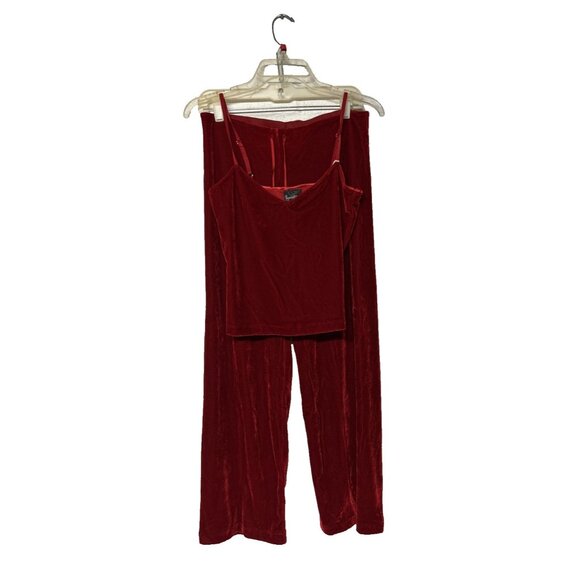 Pajamagram Vintage Velour 2 Pc Lounge Set Cami Tank & Pants Red Size S NWT - Picture 1 of 12